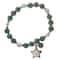 John Bead Malachite Natural Stone Stretch Bracelet with Star Charm